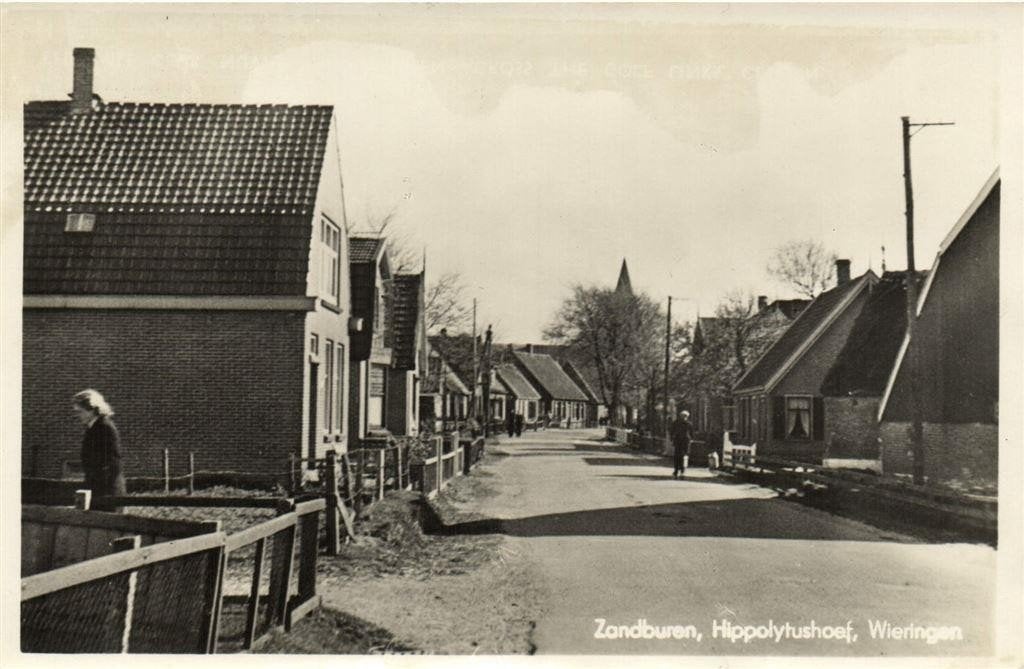 Zandburen, Hippolytushoef, Wieringen - 1944 gelopen, Ophalen of Verzenden, 1940 tot 1960, Gelopen, Noord-Holland