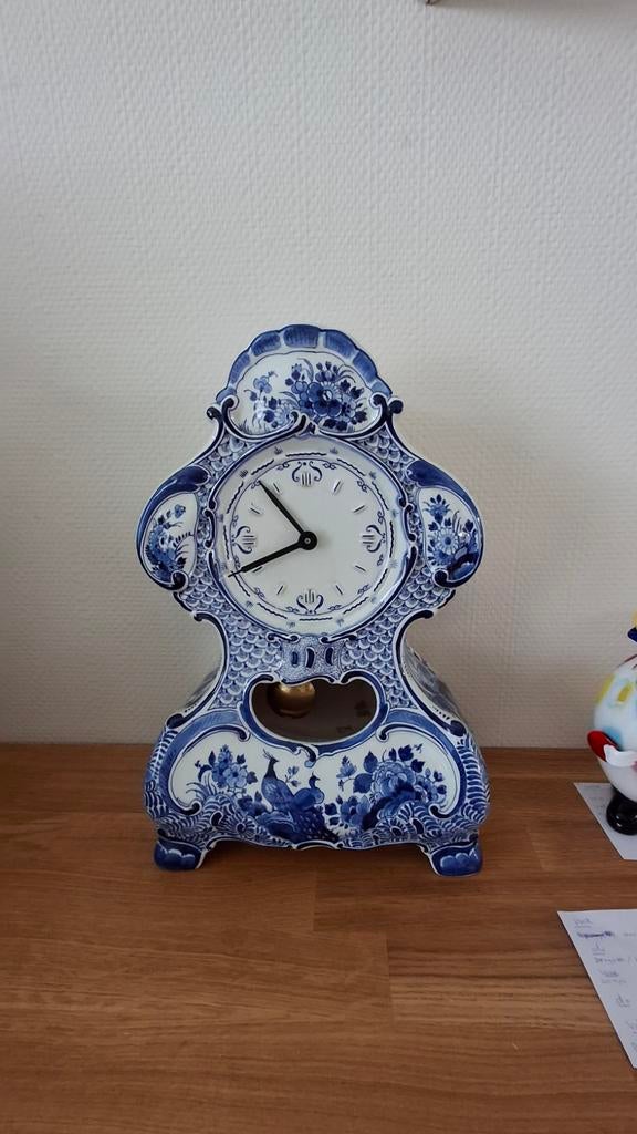Mooie grote porseleinen klok van de porseleinen fles Delft., Ophalen of Verzenden