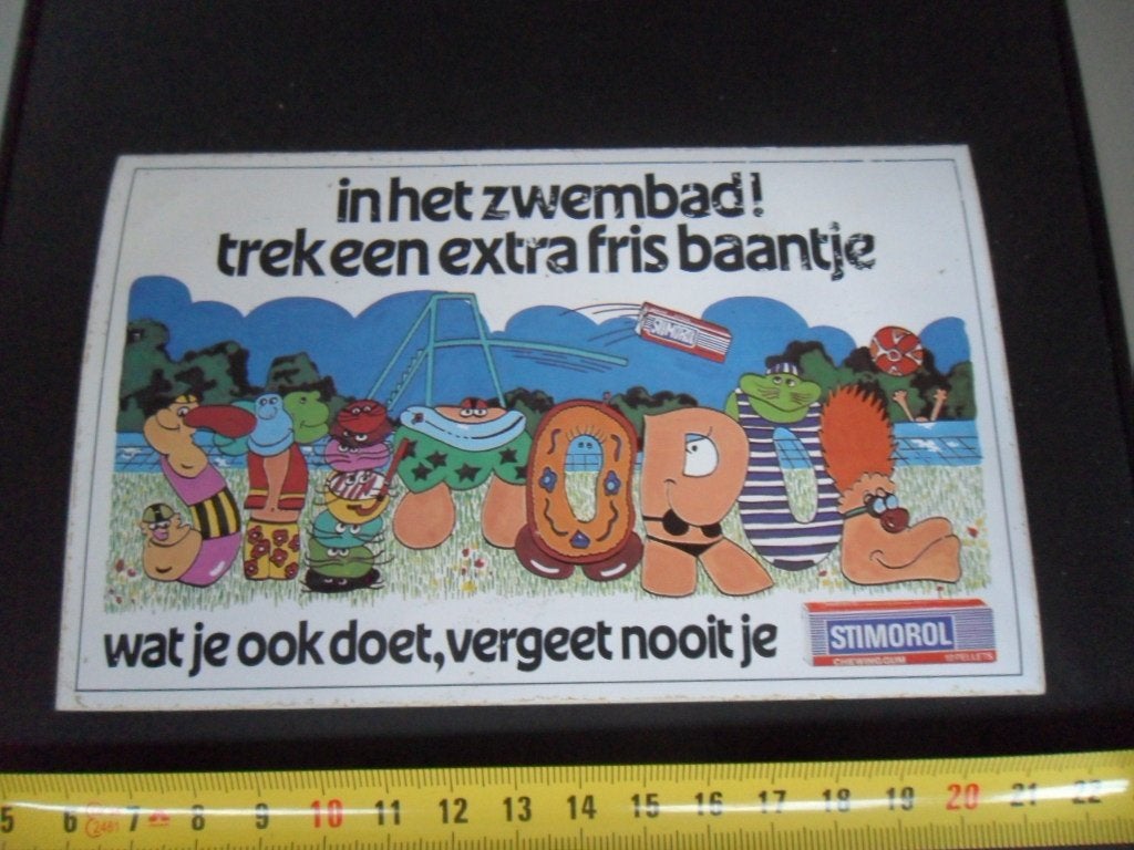 sticker kauwgom chewing gum STIMOROL strip zwemmen, Ophalen of Verzenden, Zo goed als nieuw
