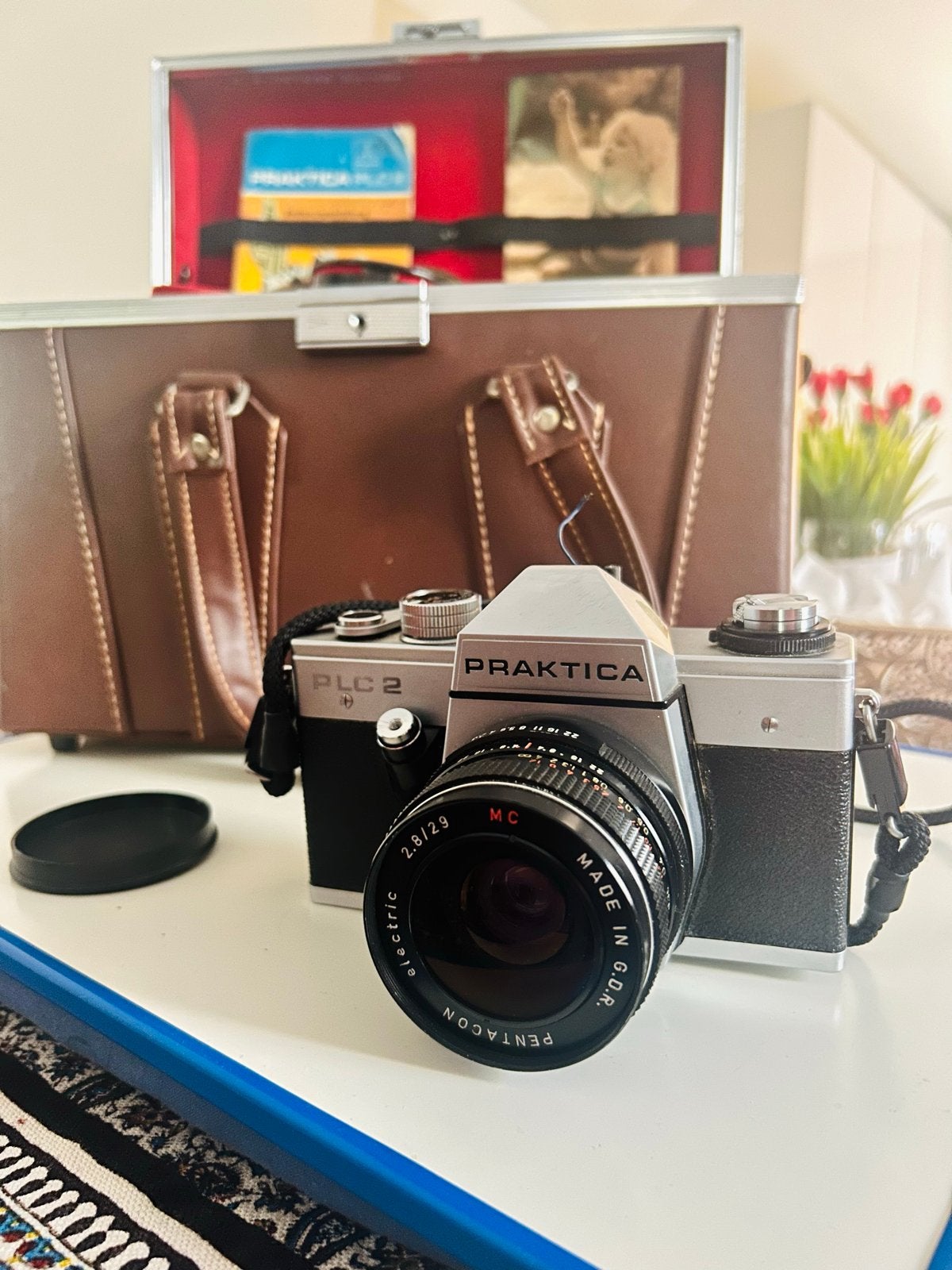 Vintage Praktica PLC 2 Spiegelreflexcamera met koffer, Ophalen, Gebruikt, Spiegelreflex, Overige Merken