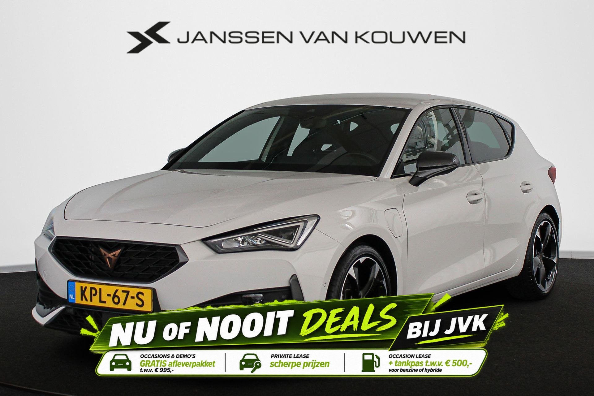 CUPRA Leon 1.4 e-Hybrid Stoel-Stuur-Voorruitverwarming Apple, Auto's, Stof, 4 cilinders, Leon, Wit