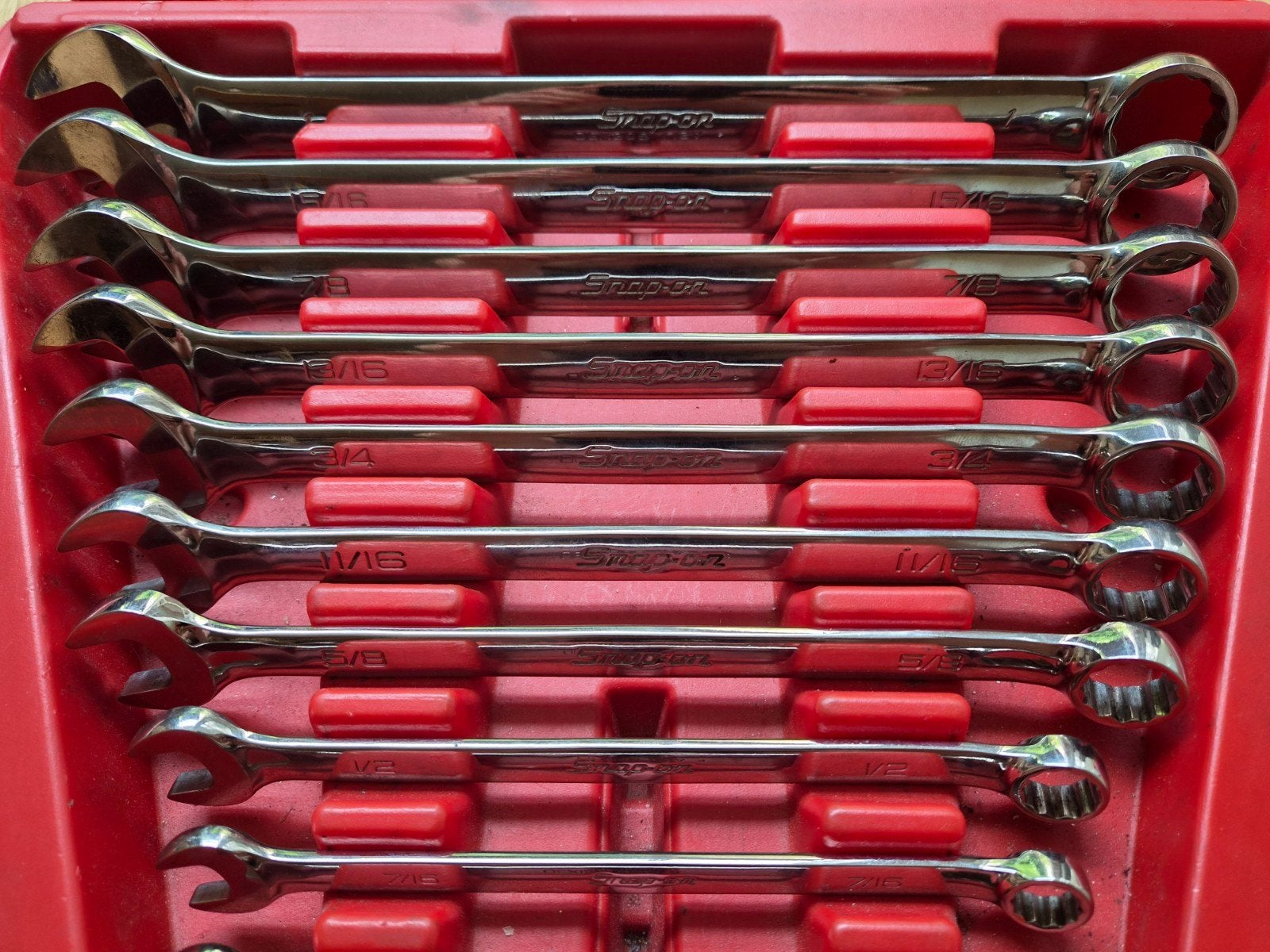 Snap-on 10pc 12-Point SAE Flank Drive Combination Wrench Set, Ophalen of Verzenden, Gebruikt, Sleutel/ratel, Overige merken