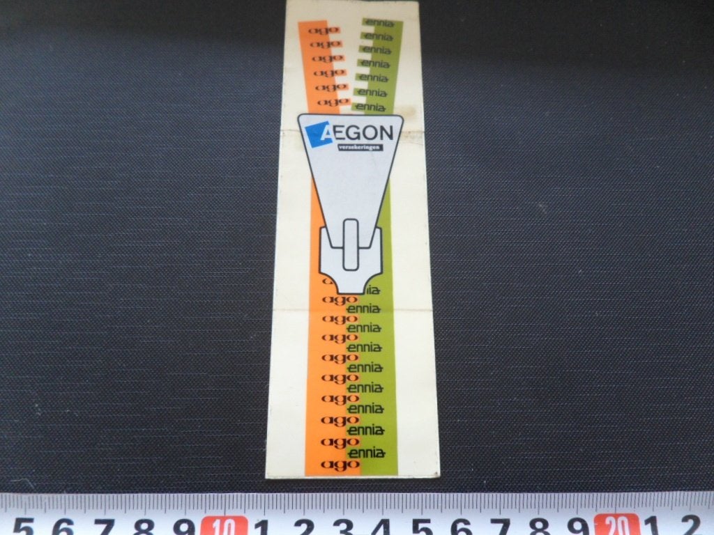 sticker transparant rits ago en ennia = aegon verzekeringen, Ophalen, Zo goed als nieuw