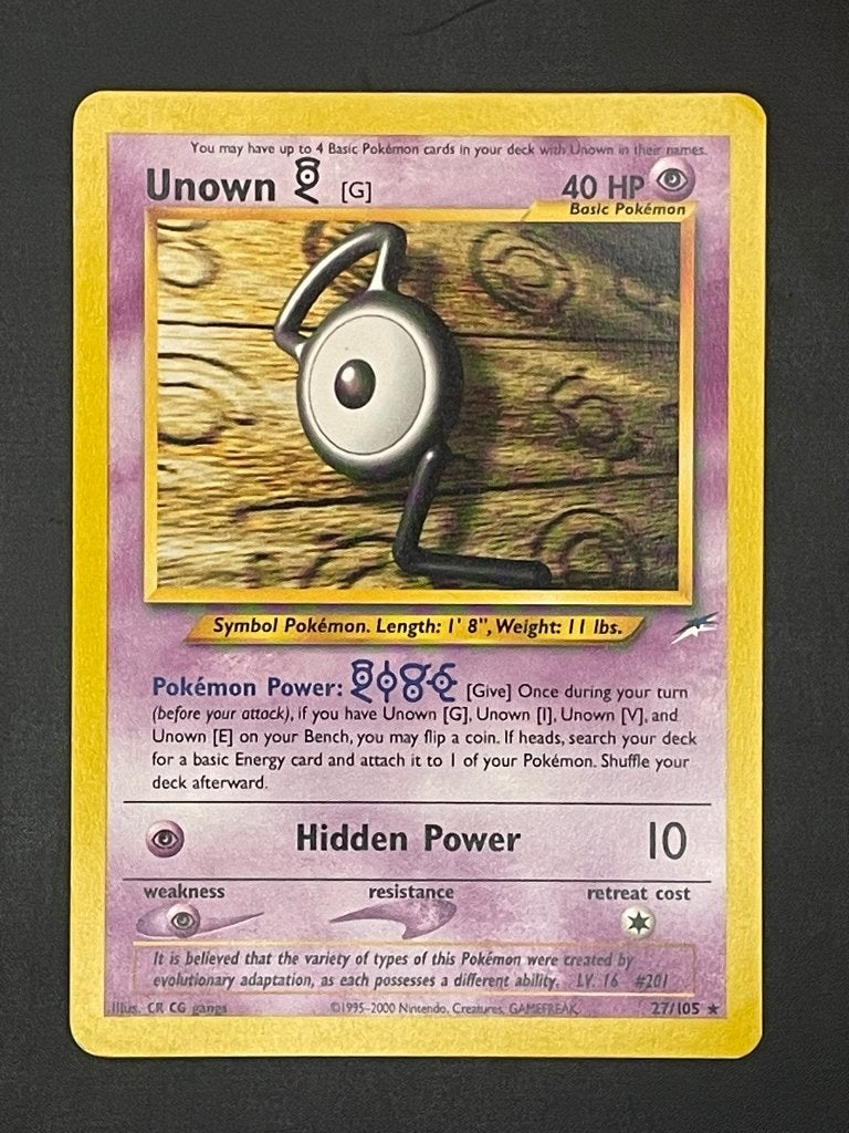 Unown [G] 27/105 , Neo destiny, Ophalen of Verzenden, Zo goed als nieuw, Losse kaart