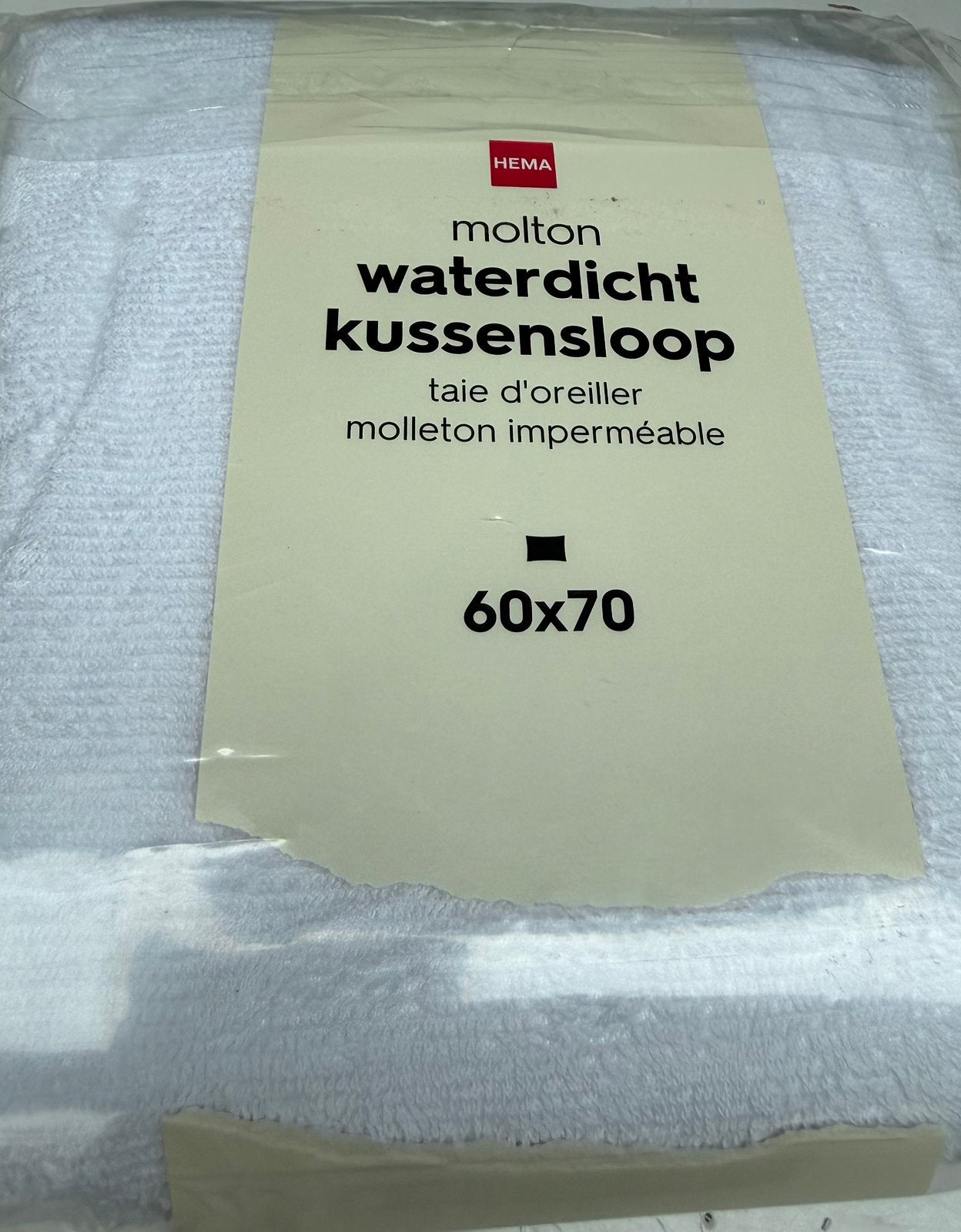 Hema Molton Waterdicht Kussensloop 60x70, Huis en Inrichting, Slaapkamer | Beddengoed, Nieuw, Hoeslaken of Sloop, Eenpersoons