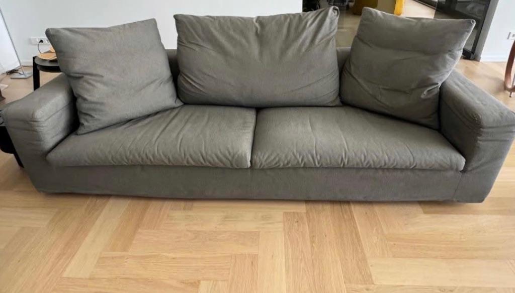 Italiaanse 3-zits design bank van Flexform, Huis en Inrichting, Ophalen, Gebruikt, Driepersoons, 75 tot 100 cm