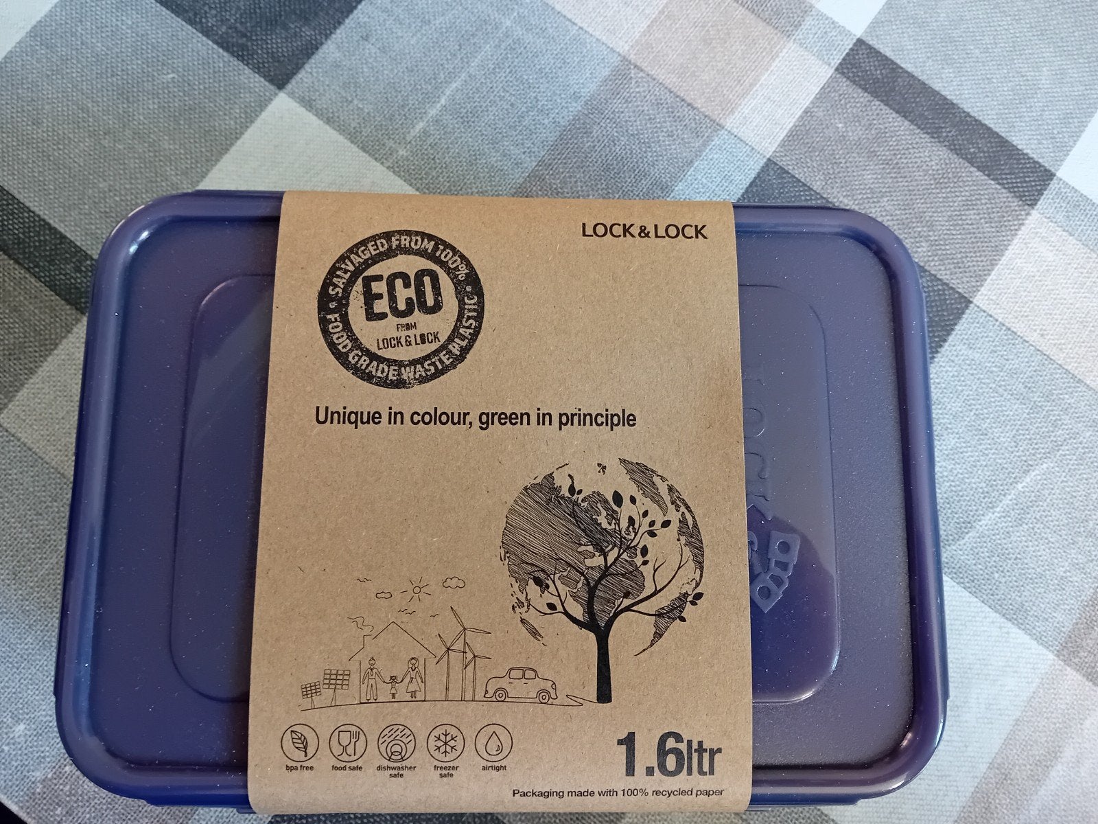 Nieuwe Lock & Lock vershouddoos 1.6L - gerecycled plastic, Overige typen, Paars, Kunststof, Nieuw