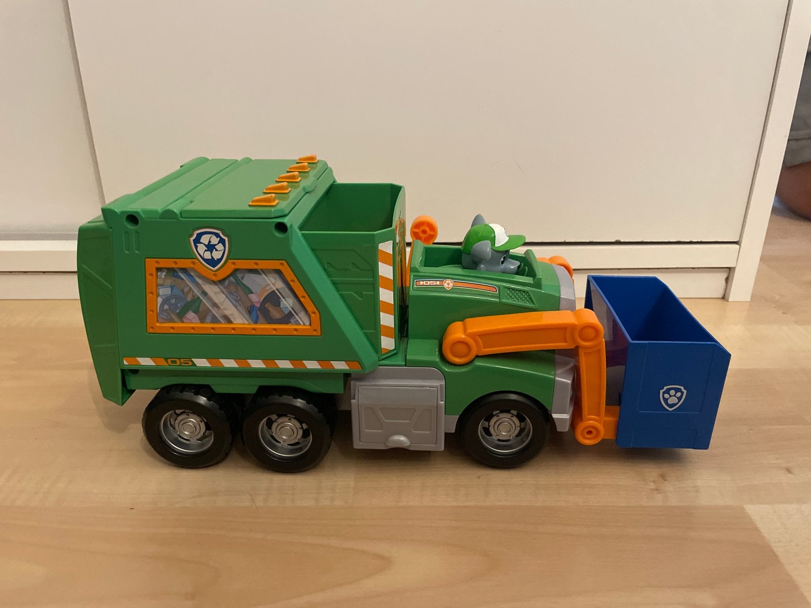 Paw Patrol Rocky's Recycling Truck met figuur en accessoires, Ophalen of Verzenden, Zo goed als nieuw