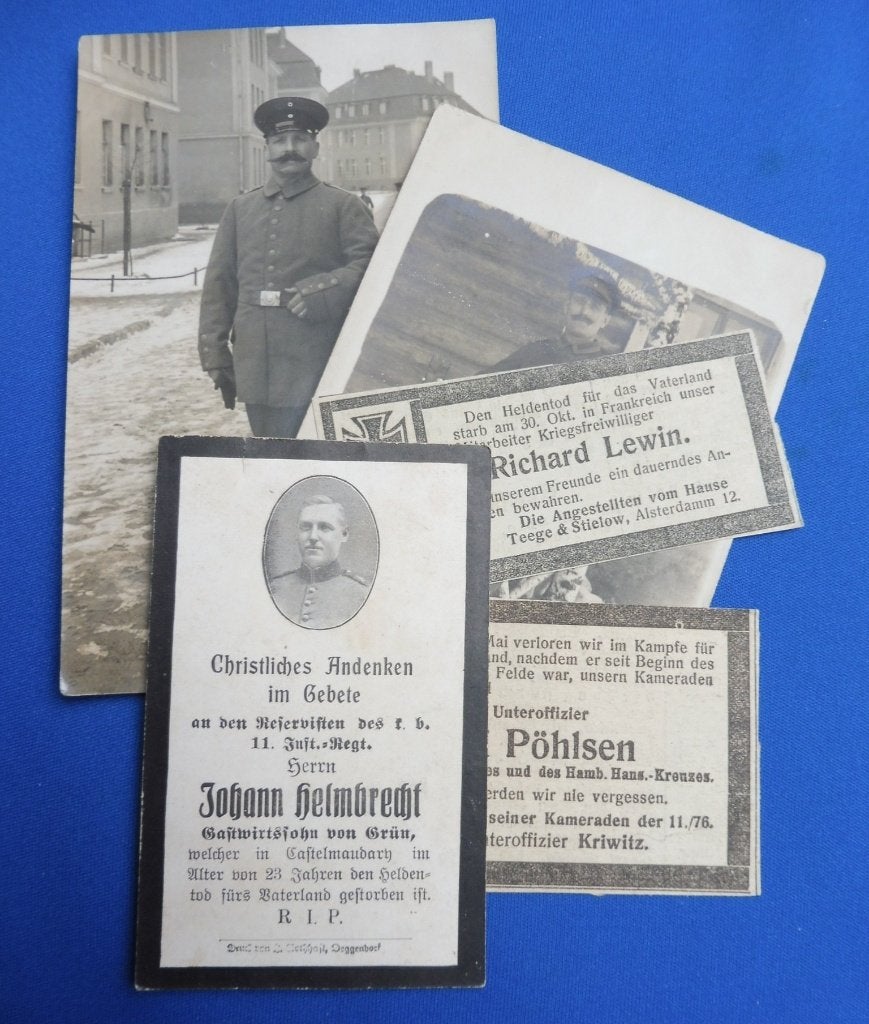 Lot WO1 Duitse foto's en Sterbebilder Westfront 1914-1918, Verzamelen, Verzenden, Landmacht, Duitsland, Overige typen