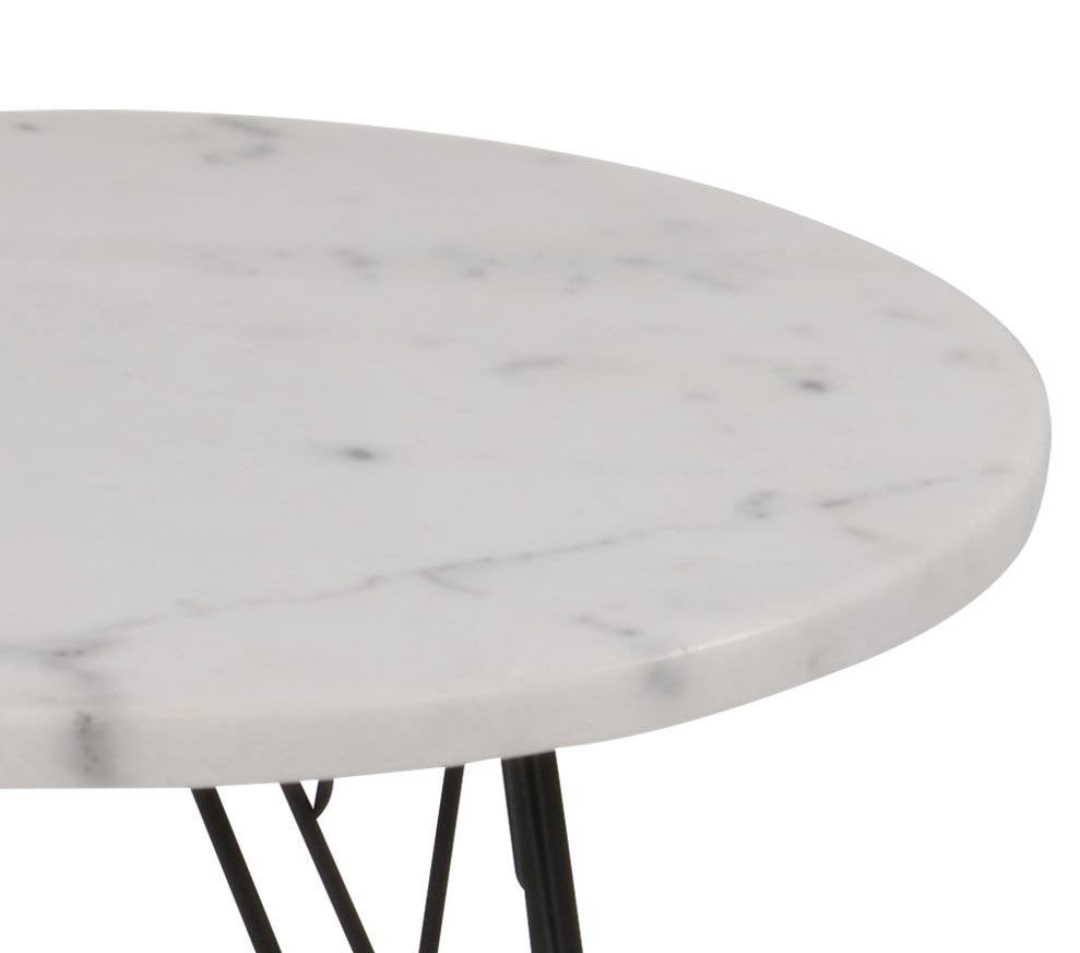 Marmeren salontafel rond 55 x 45 cm met metaal onderstel, 50 tot 100 cm, Rond, Nieuw, Metaal