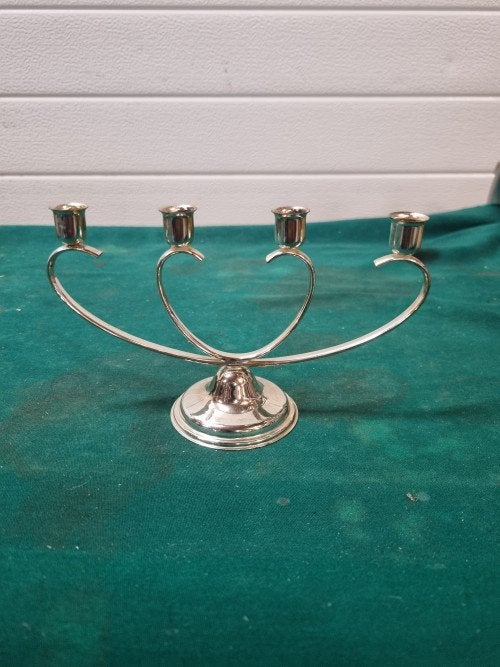 kandelaar zilver kleurig kleine kaarsen, Ophalen of Verzenden, 'T Olde Gre-j, Info@toldegrej.nl, Endepoelstraat 20f Didam