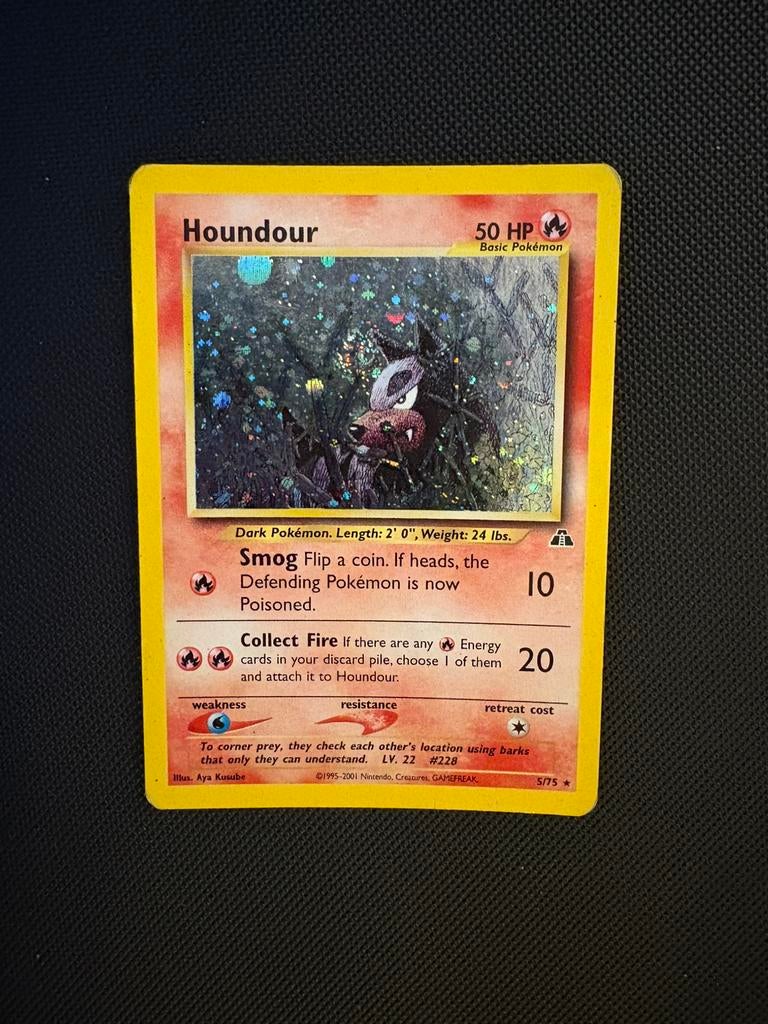 Houndour holo 5/75 pokemon neo discovery set, Ophalen of Verzenden, Zo goed als nieuw