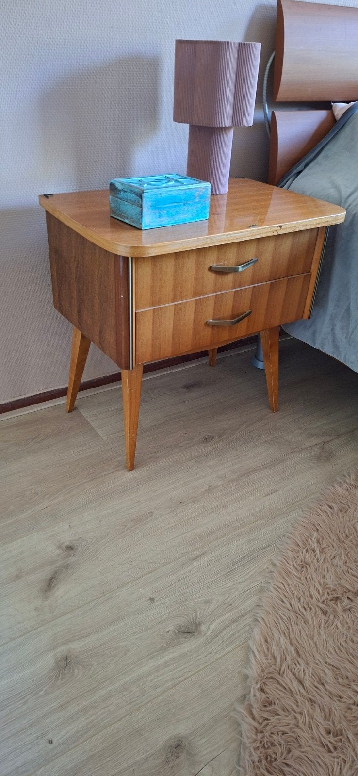 Vintage retro nachtkastjes set van 2, Huis en Inrichting, Ophalen of Verzenden, Minder dan 45 cm
