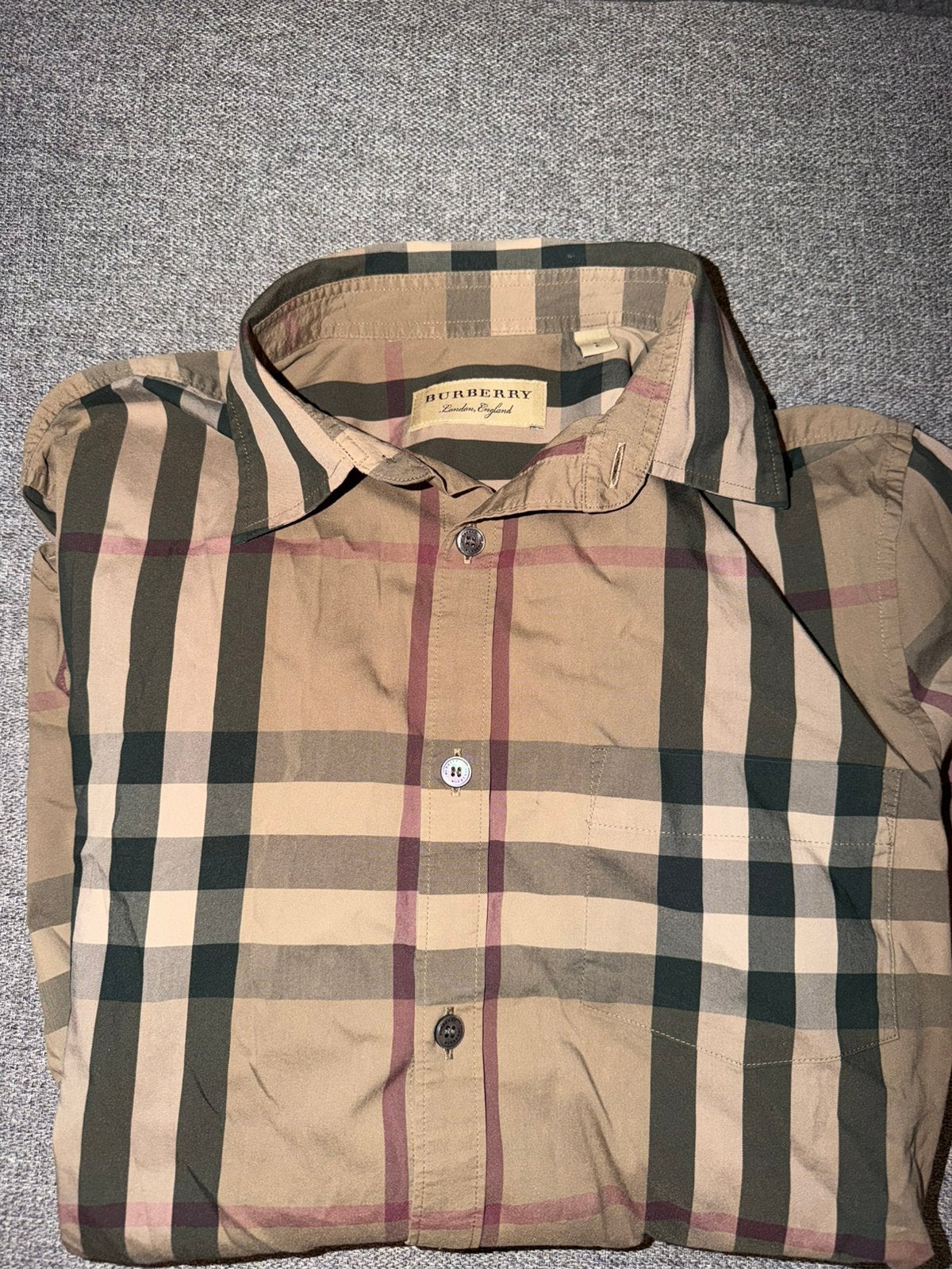 Burberry Overhemd (S) – Zeer nette staat, Ophalen, Zo goed als nieuw, Bruin, Halswijdte 38 (S) of kleiner