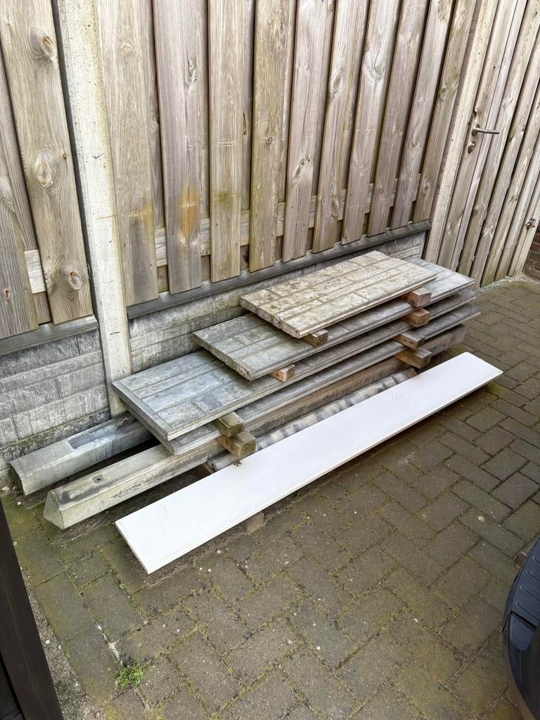 Betonnen schuttingdelen - Gebruikt, Tuin en Terras, Schuttingen, Ophalen, Overige materialen, Gebruikt, Minder dan 3 meter