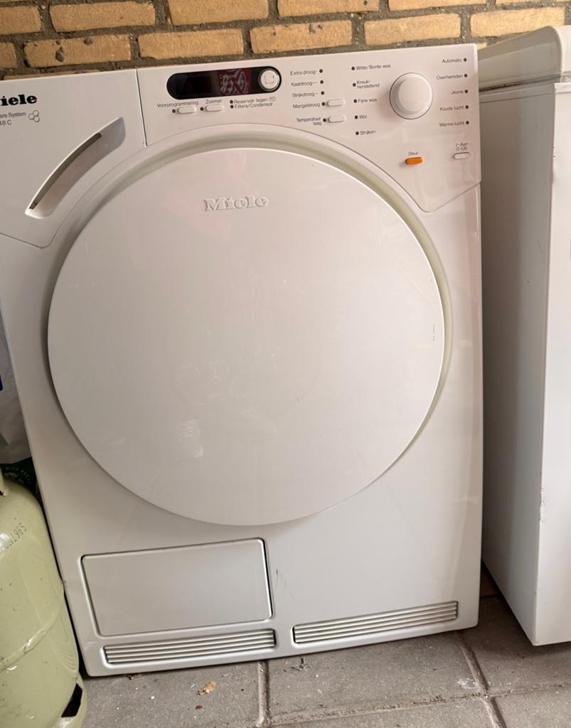Miele T7748C SoftCare System Condensdroger, Witgoed en Apparatuur, Wasdrogers, Gebruikt, Condens, Voorlader, 6 tot 8 kg, 85 tot 90 cm