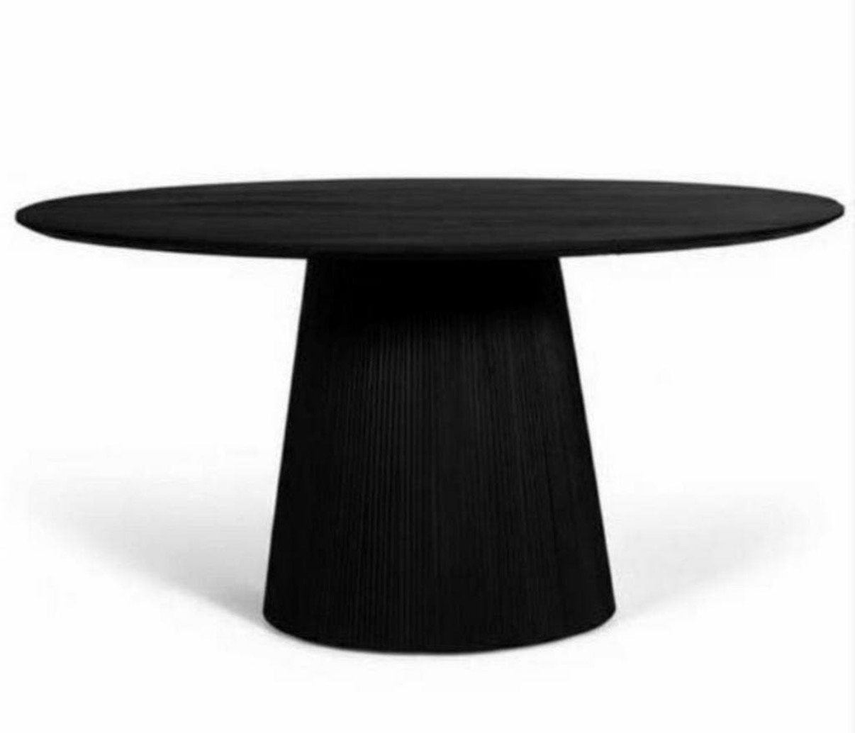 Ovale eettafel met geribbelde onderkant, Ophalen, 100 tot 150 cm, Nieuw, Ovaal