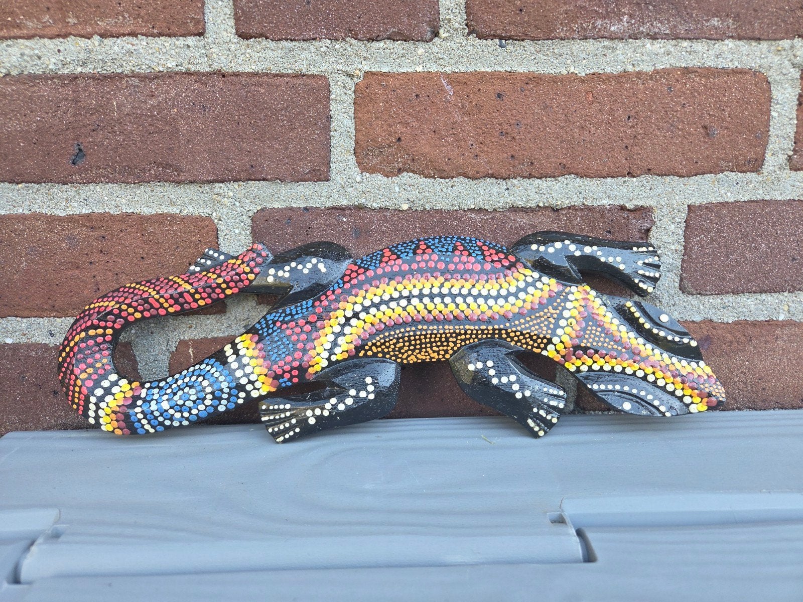Australische houten hagedis/gecko | Wombat Lodge, Oceanië, Ophalen of Verzenden, Wanddecoratie, 20 - 50 cm