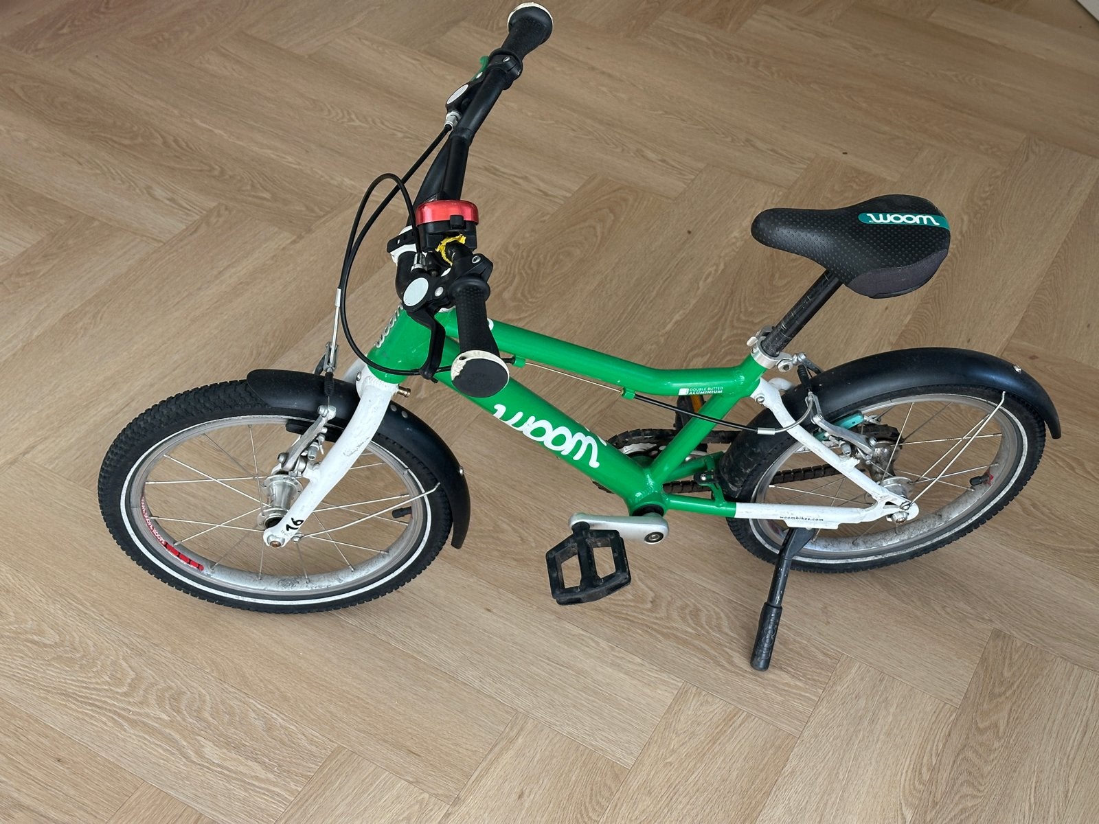 Woom 3 Kinderfiets - Gebruikt met spatborden en fietsbel, Fietsen en Brommers, Ophalen, Gebruikt, Velgrem, 16 tot 20 inch