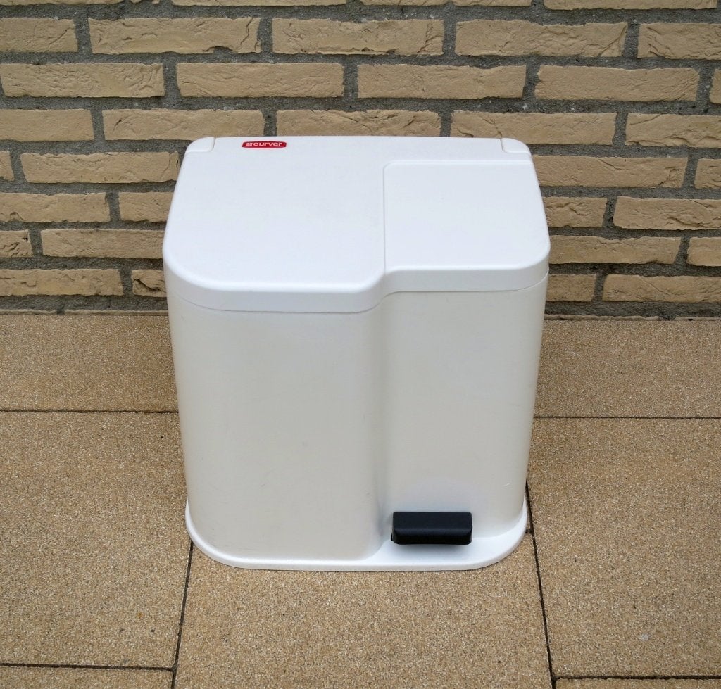 Curver Duo Pedaalemmer wit, Huis en Inrichting, Woonaccessoires | Prullenbakken, Ophalen, Kunststof, Gebruikt, Met pedaal