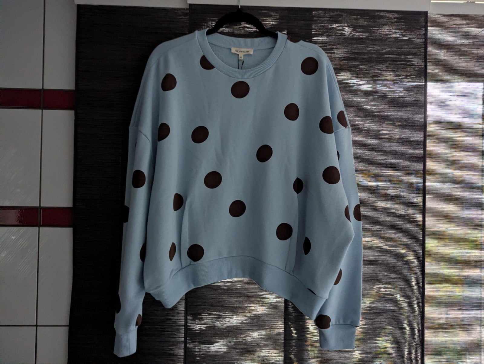 My Jewellery sweater lichtblauw met bruine stippen XL, My Jewellery, Blauw, Maat 46/48 (XL) of groter, Nieuw