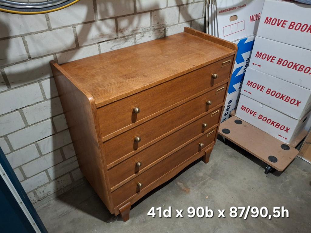 Ladenkast massief eiken (maten staan op foto), Huis en Inrichting, Kasten | Ladekasten, Ophalen, Gebruikt, 50 tot 100 cm, 3 of 4 laden