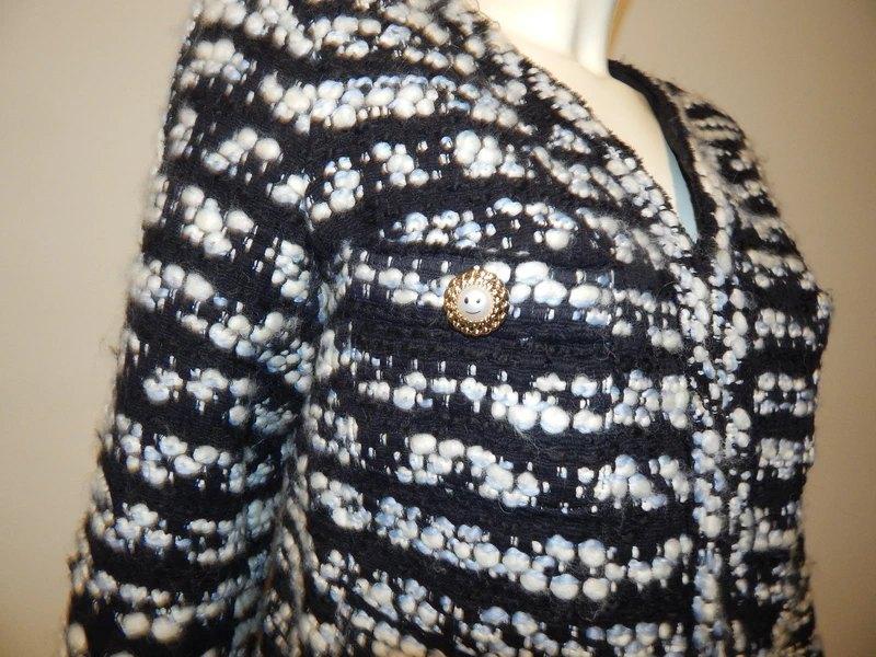 Edward Achour Paris chique blazer boucle look sier knopenI42, Verzenden, Zwart, Zo goed als nieuw, Jasje