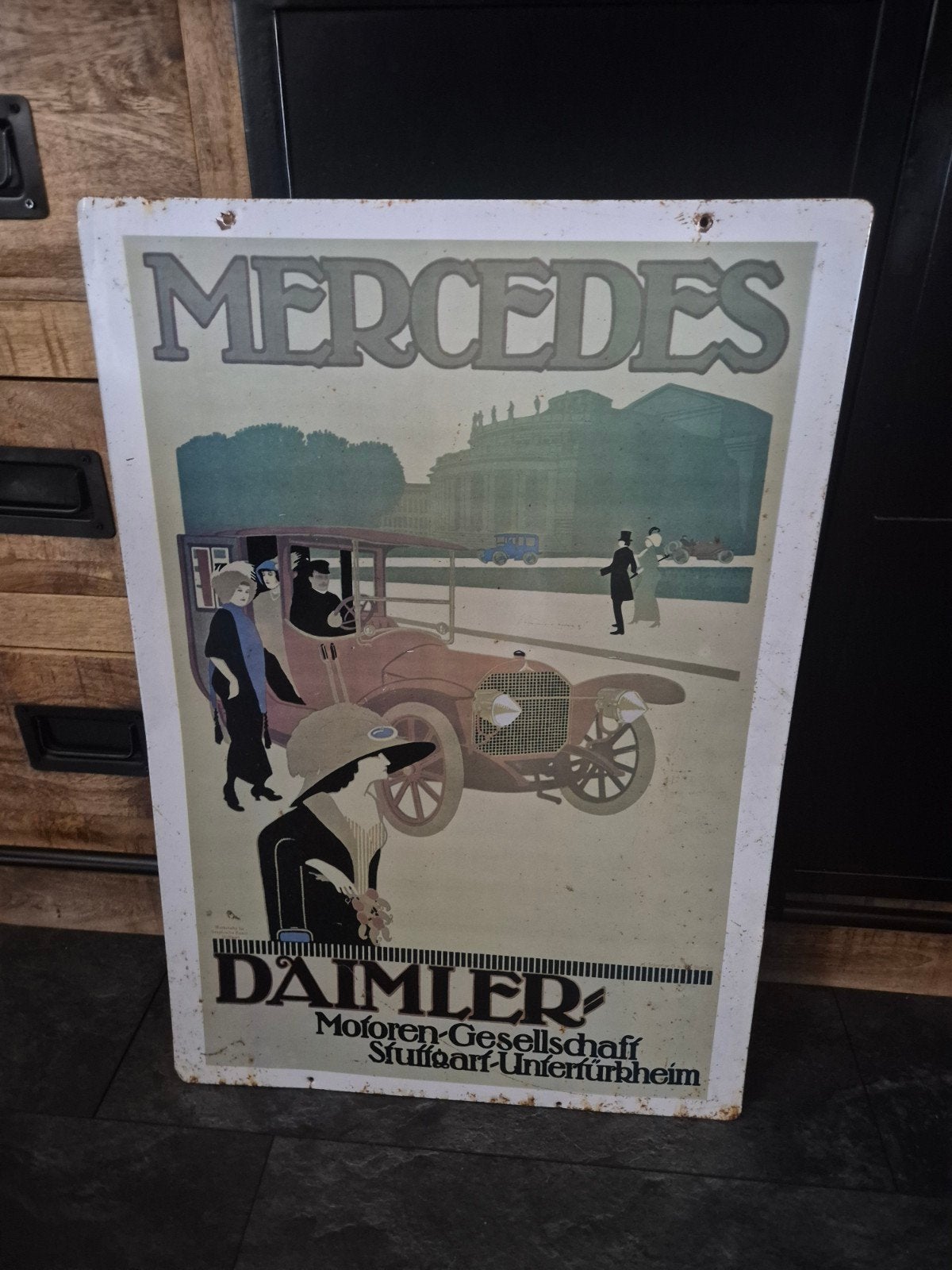 Vintage Mercedes-Daimler reclamebord, Verzamelen, Ophalen of Verzenden, Gebruikt