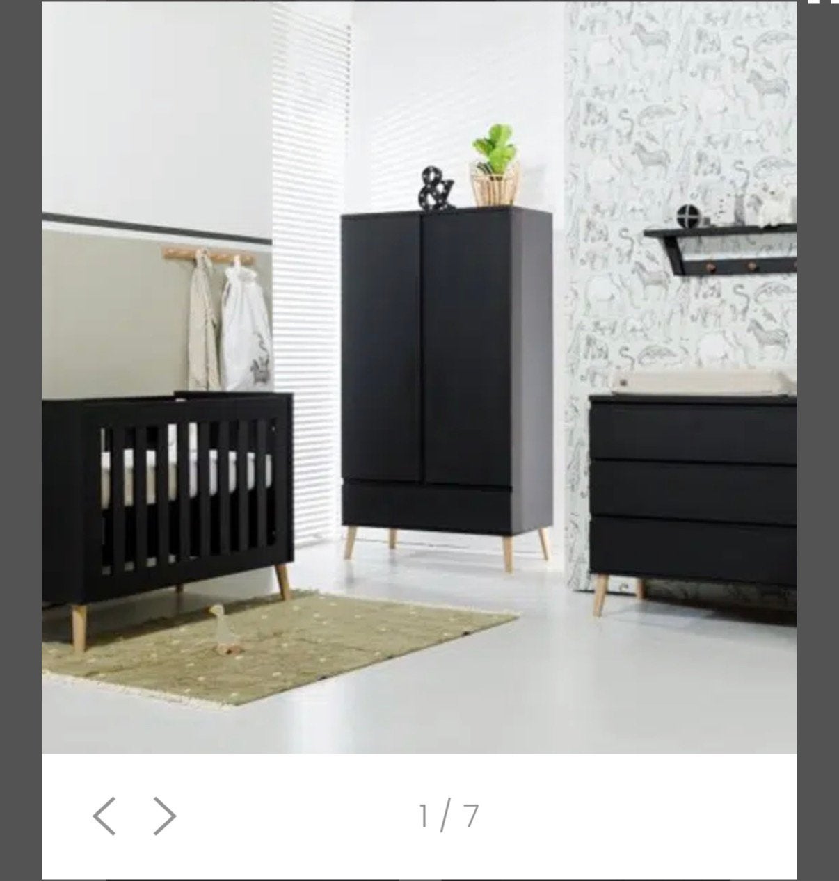Twf beach island black ledikant, commode en plankje, Ophalen, Zo goed als nieuw, Minder dan 140 cm, Matras