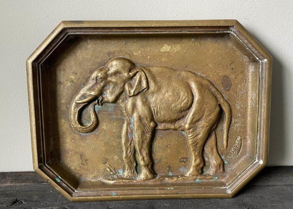 Bronzen Plaque Larregieu  (Fulbert Larregieu? 1886), Ophalen of Verzenden, Brons