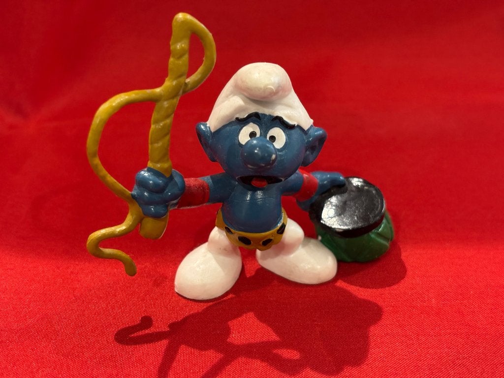 Junglesmurf Tarzan smurf dompteur smurf  Schleich Peyo 1979, Ophalen, Gebruikt, Overige Smurfen, Poppetje, Figuurtje of Knuffel