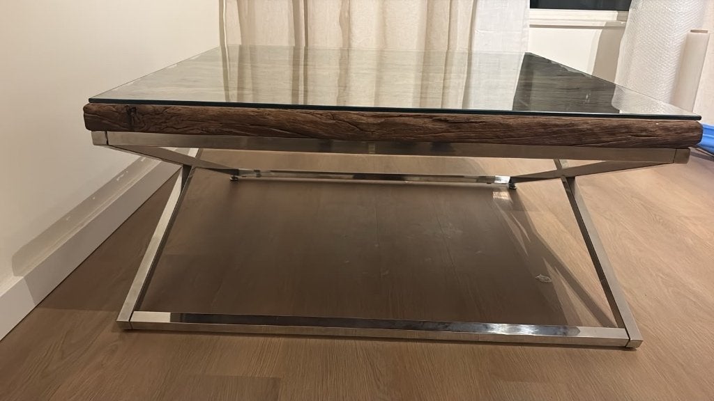 Eric Kuster stijl - salontafel, Ophalen, 100 tot 150 cm, Zo goed als nieuw, Overige houtsoorten