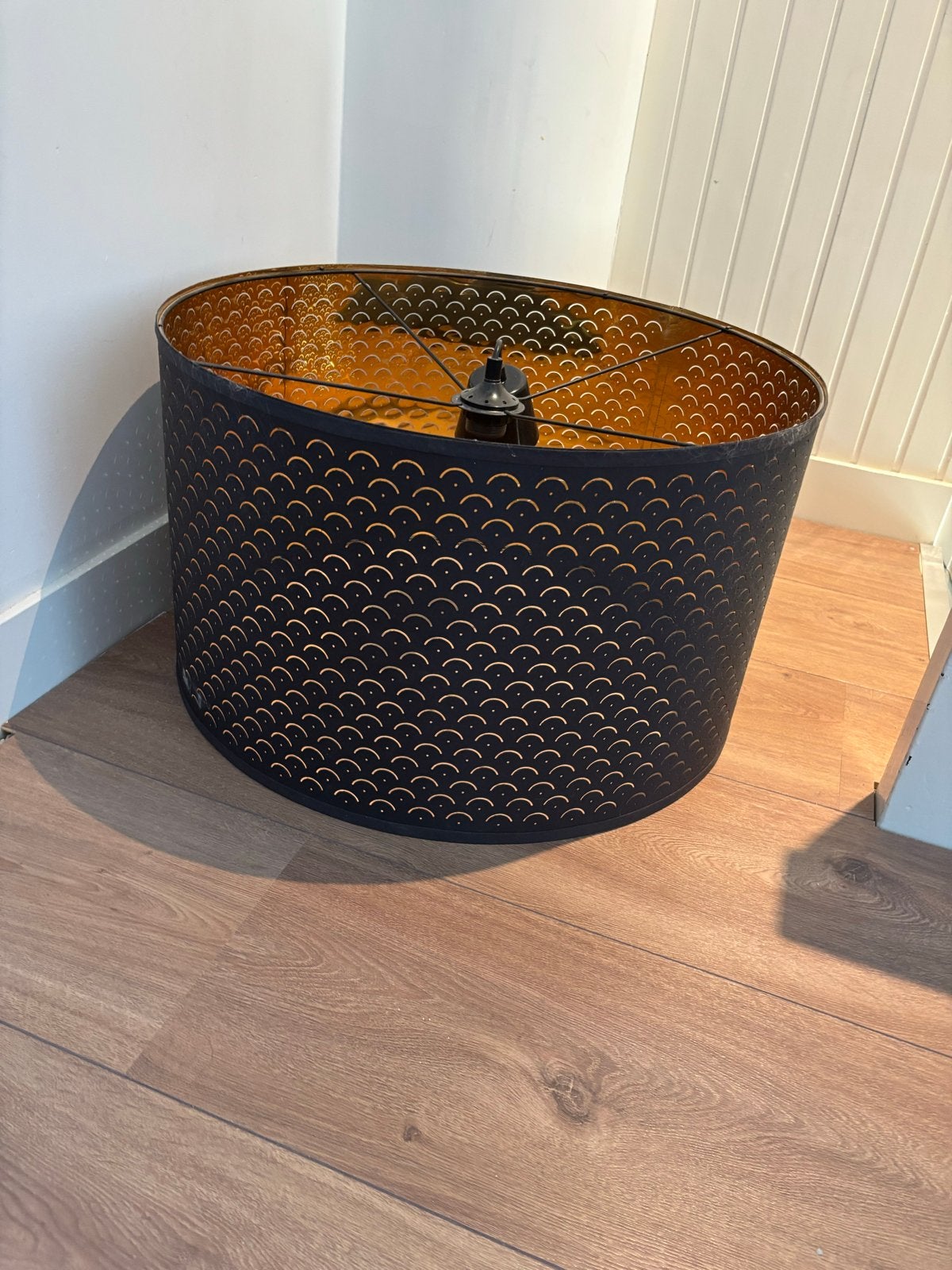 IKEA NYMÖ lampenkap 59cm - Zwart/Goud, Ophalen, Gebruikt, Overige typen, Zwart