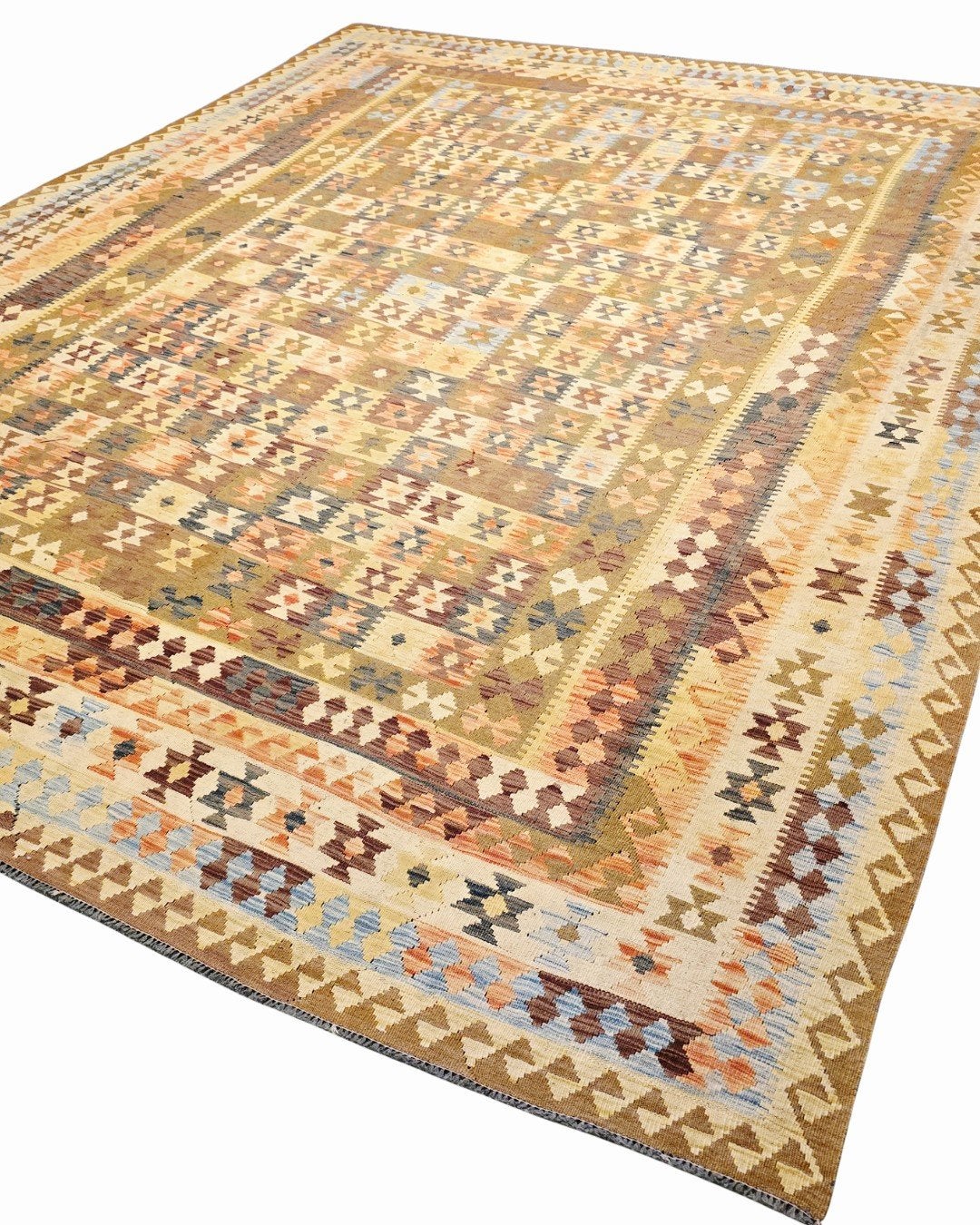 Grote Kelim Afganistan 390x300 handgeweven wollen vloerkleed, 1185VB, Gebruikt, De handelmaatschappij, 200 cm of meer