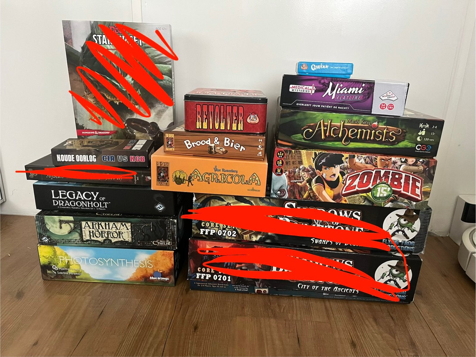 Diverse bordspellen; Agricola, Arkham Horror, Qwixx, etc!, Ophalen of Verzenden, Zo goed als nieuw