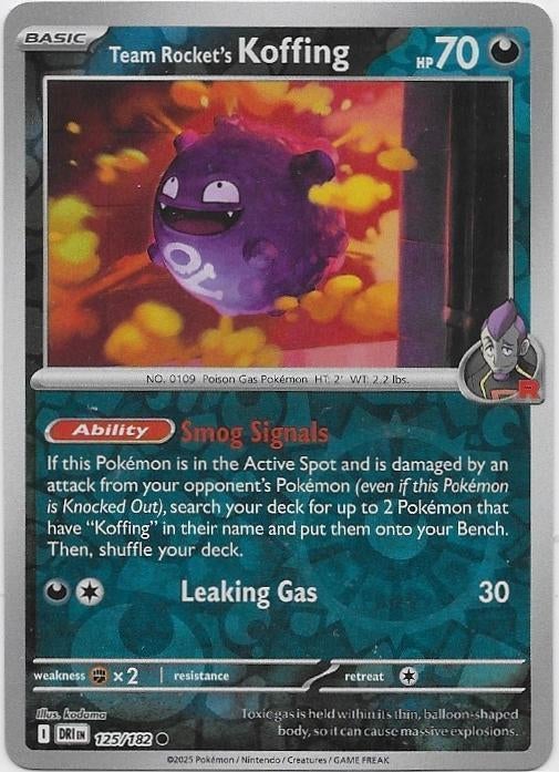 Destined Rivals,  Team Rocket's Koffing [reverse] 125/182, Verzenden, Nieuw, Losse kaart