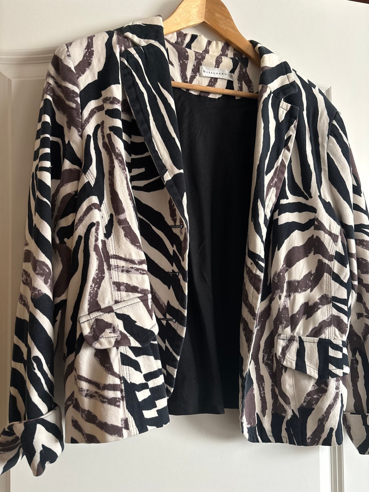 Witteveen blazer met zebraprint - Maat 46, Kleding | Dames, Meerkleurig, Maat 46/48 (XL) of groter, Ophalen of Verzenden, Jasje
