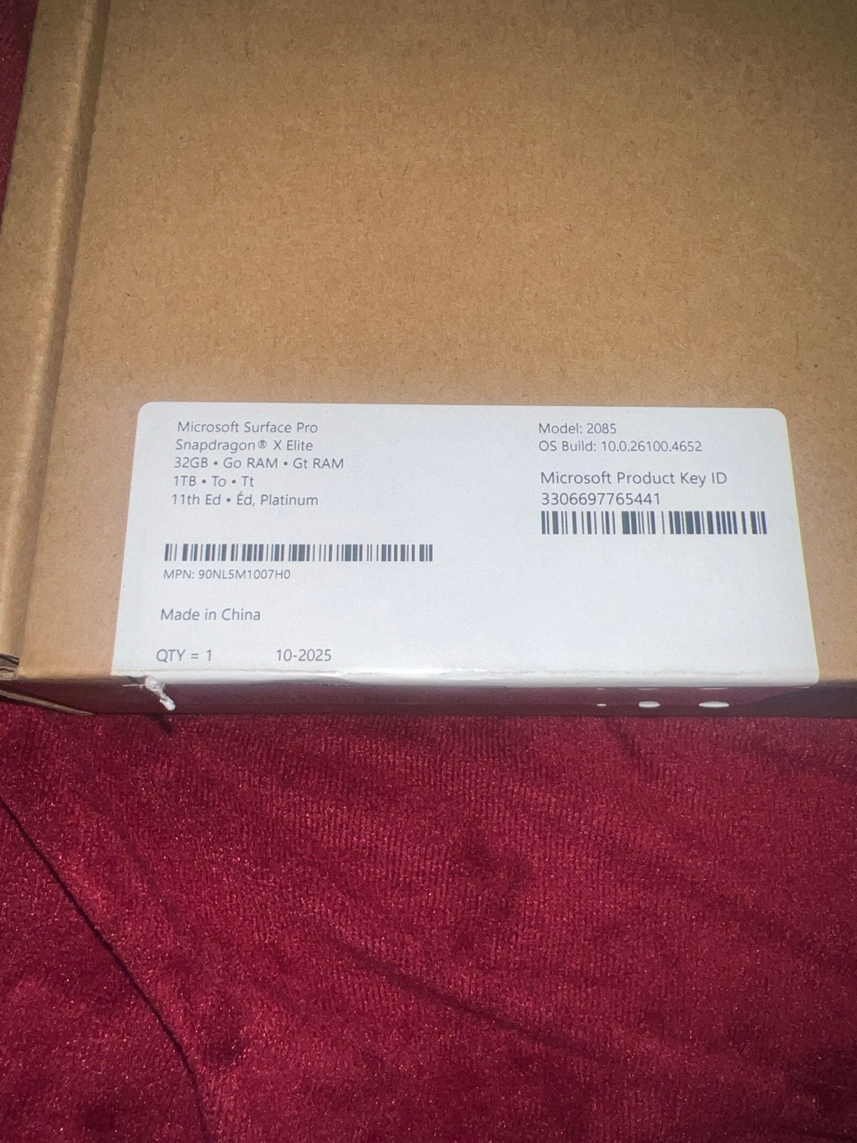 Microsoft Surface Pro 11Snapdragon X Elite 32GB 1TB Platinum, 32 GB, 13 inch, Nieuw, Ophalen of Verzenden