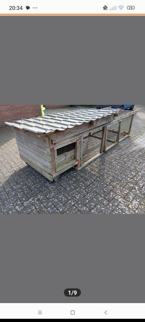 Groot konijnenhok met buiten gedeelte, Ophalen, 110 cm of meer, Hok, 90 cm of meer