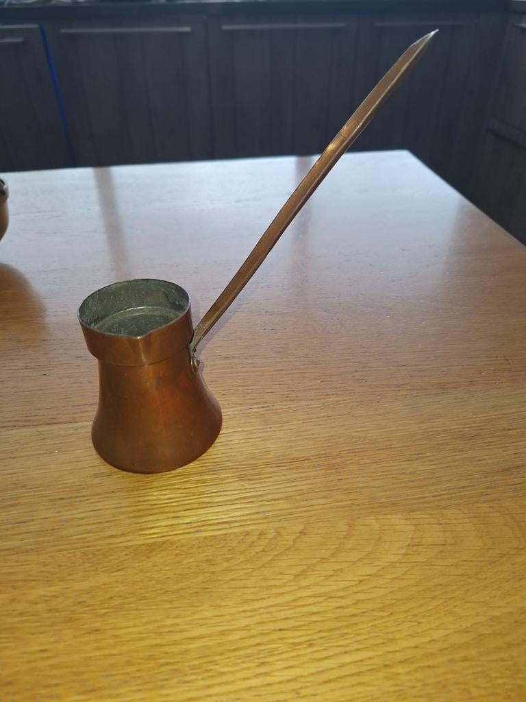 Antieke koperen Turkse koffiepot / cezve, Antiek en Kunst, Antiek | Koper en Brons, Ophalen of Verzenden, Koper