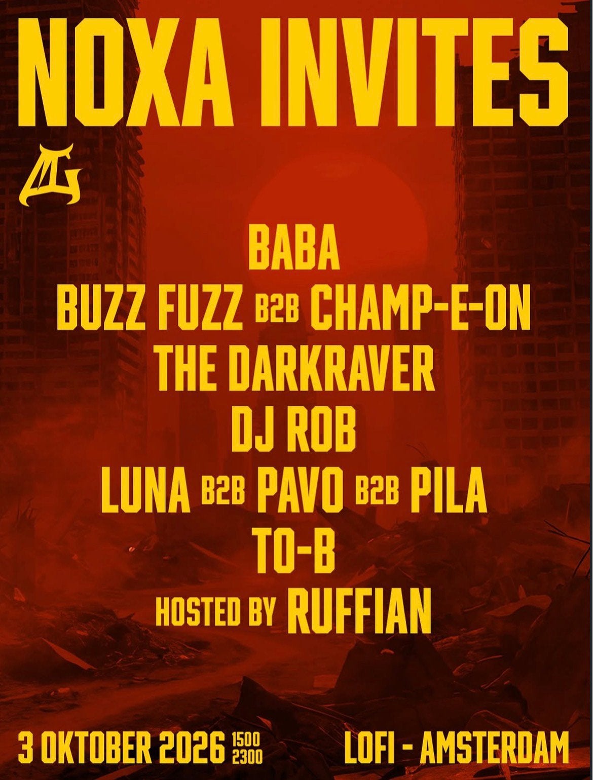 Multigroove Presents NoXa Invites 3 Oktober 2026 (2 Tickets), Tickets en Kaartjes, Twee personen