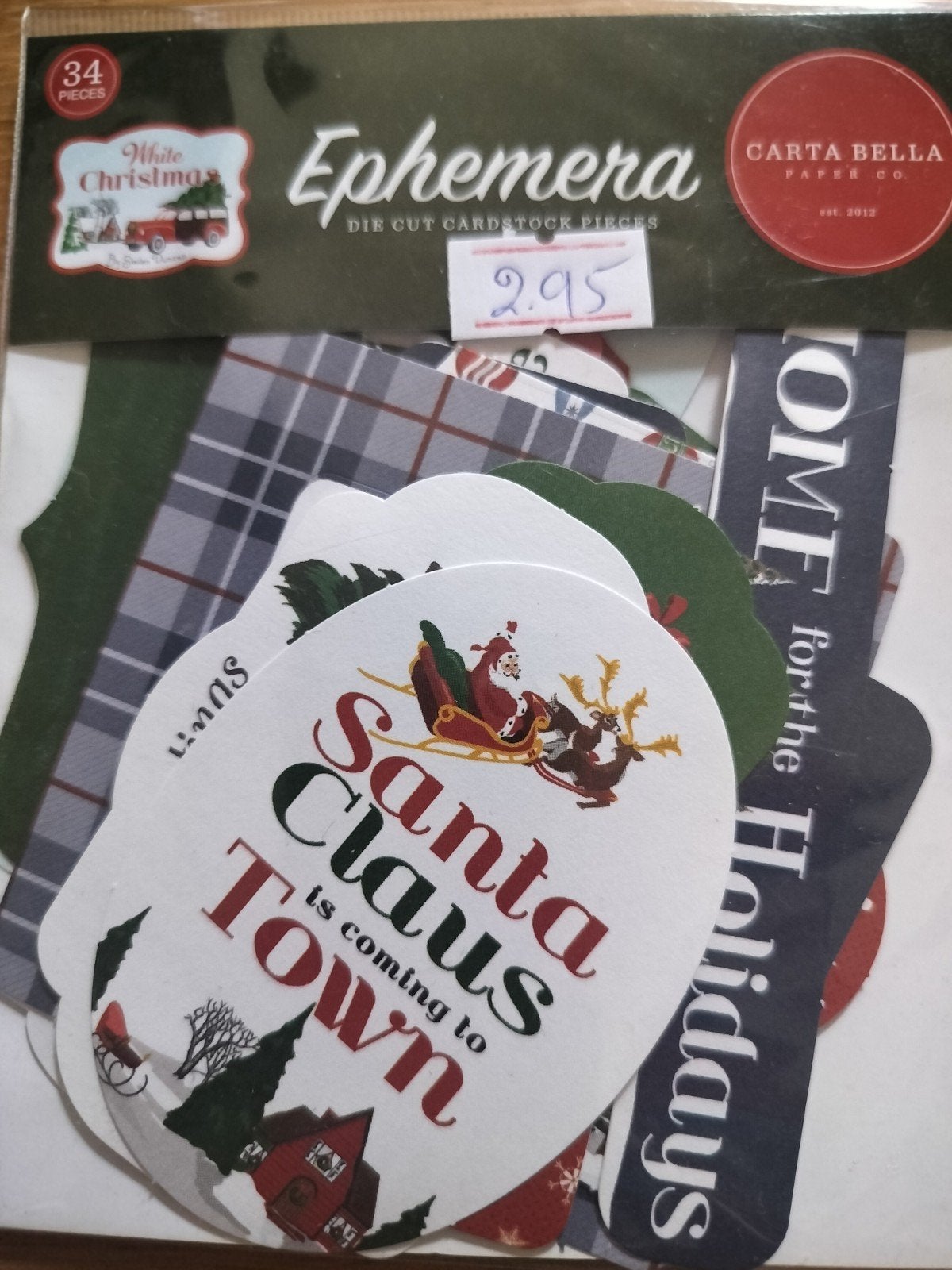 Carta Bella White Christmas Ephemera - 34 stuks, Carta Bella Paper Co., Niet gespecificeerd op product, Niet gespecificeerd op product, Made in America