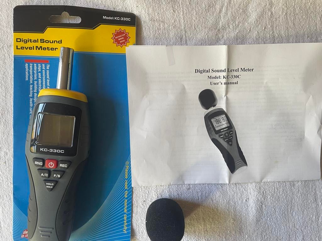 Decibelmeter KC-330C - Digitale Geluidsniveaumeter, Doe-het-zelf en Verbouw, Meetapparatuur, Verzenden, Nieuw, Geluid