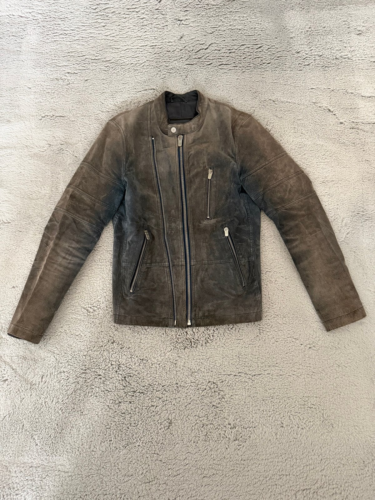 Zara Blauwe Bikerjack Maat S - Gebruikt, Goede Staat, Ophalen of Verzenden, Gedragen, Maat 46 (S) of kleiner, Blauw