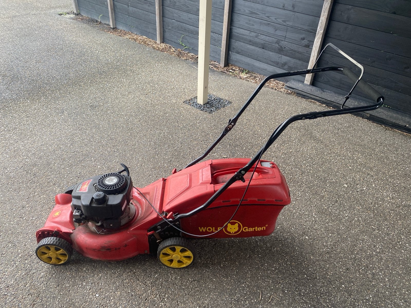 Wolf-Garten Benzine Grasmaaier - Gebruikt, Tuin en Terras, Grasmaaiers, Ophalen, Cirkelmaaier, Gebruikt, Opvangbak