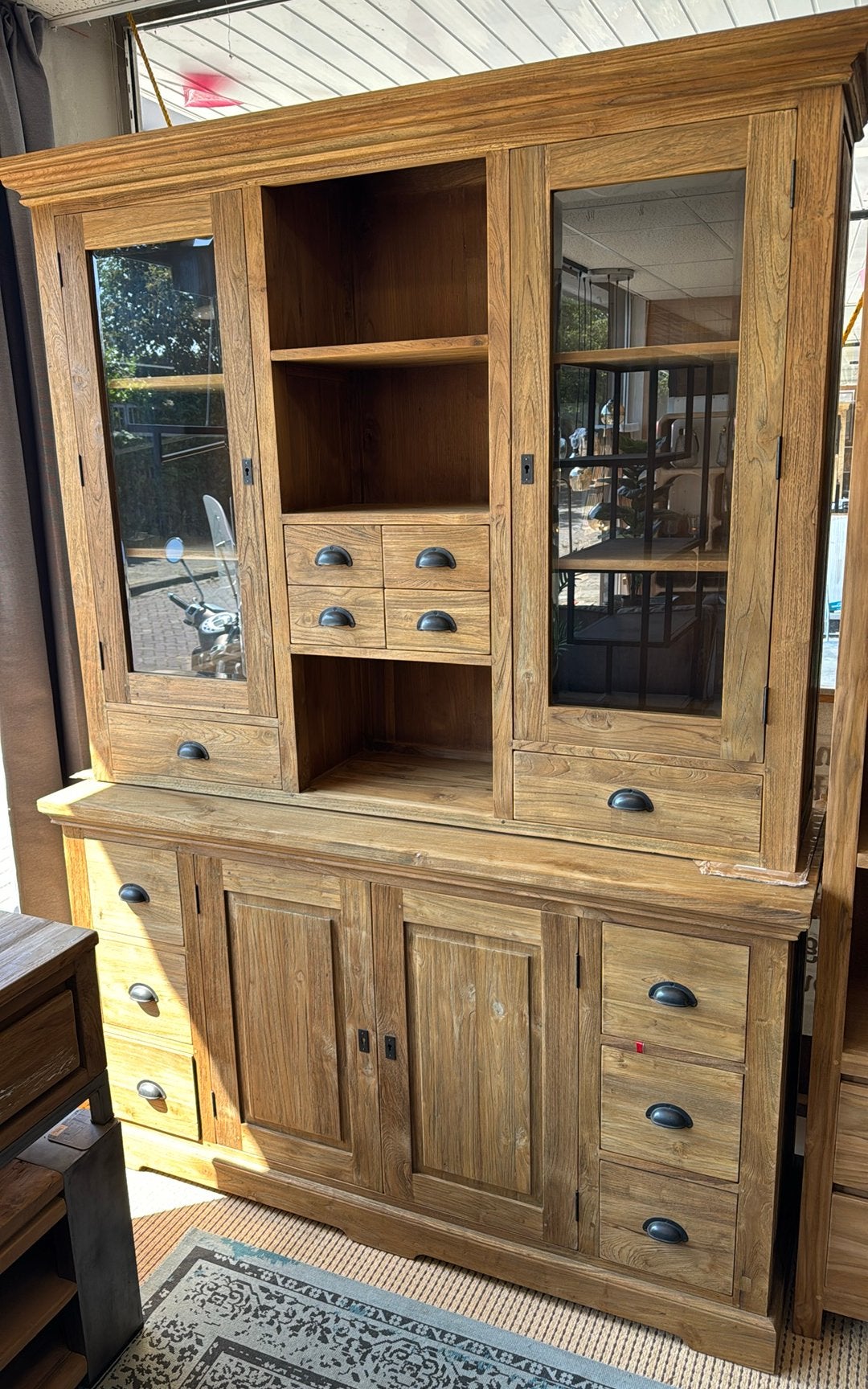 Buffetkast Bologna, 200 cm of meer, Glas, Nieuw, Buffetkast