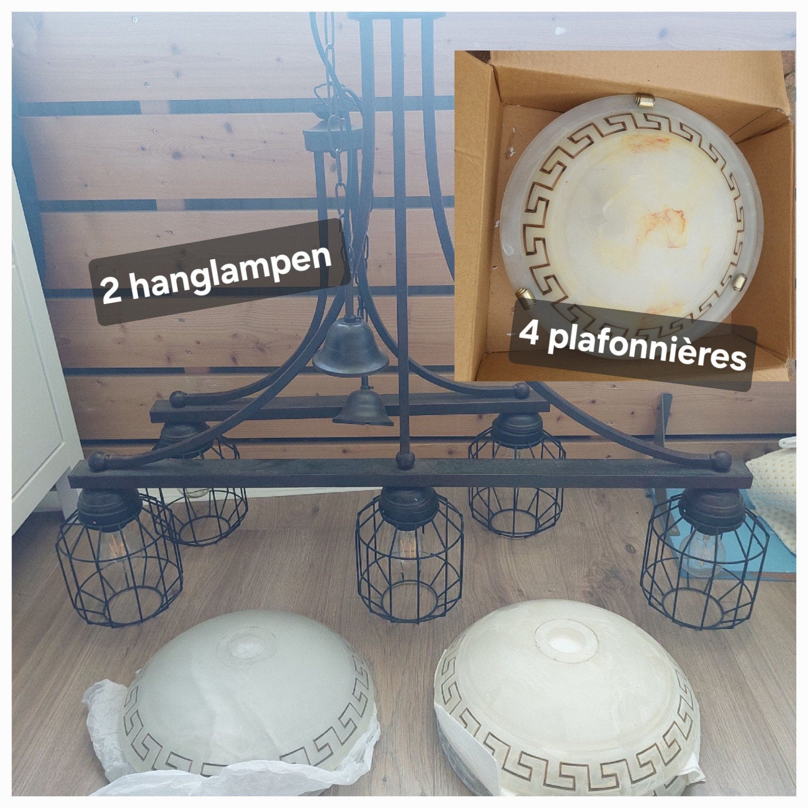 Lampenset Griekse stijl, Huis en Inrichting, Ophalen, Gebruikt, Grieks