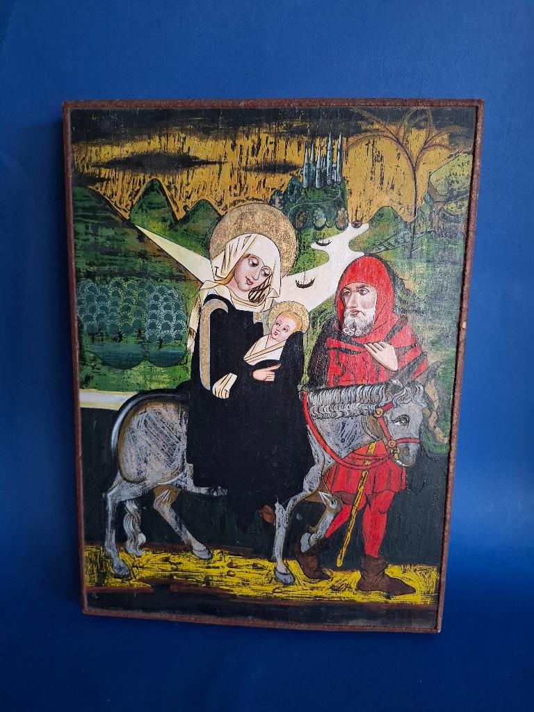 Antiek icoon - religieus schilderij., Antiek en Kunst, Ophalen of Verzenden