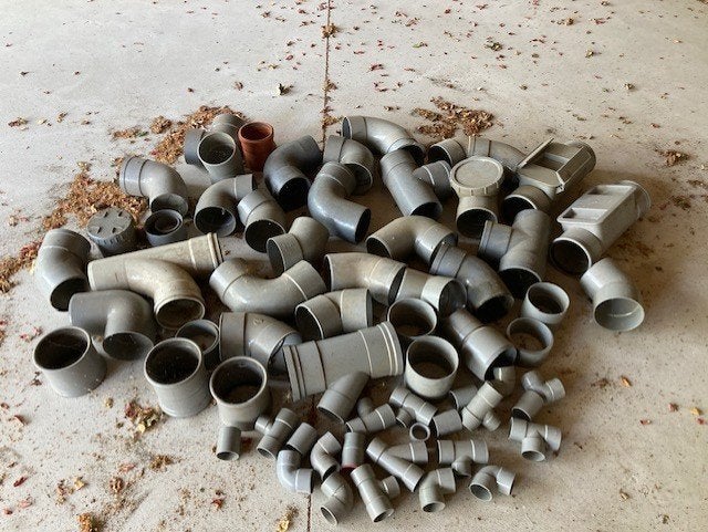 Partij PVC hulpstukken 125mm en 50 mm NIEUW zoals op foto, Doe-het-zelf en Verbouw, Buizen en Afvoer, Ophalen, Bochten, Pvc, Nieuw