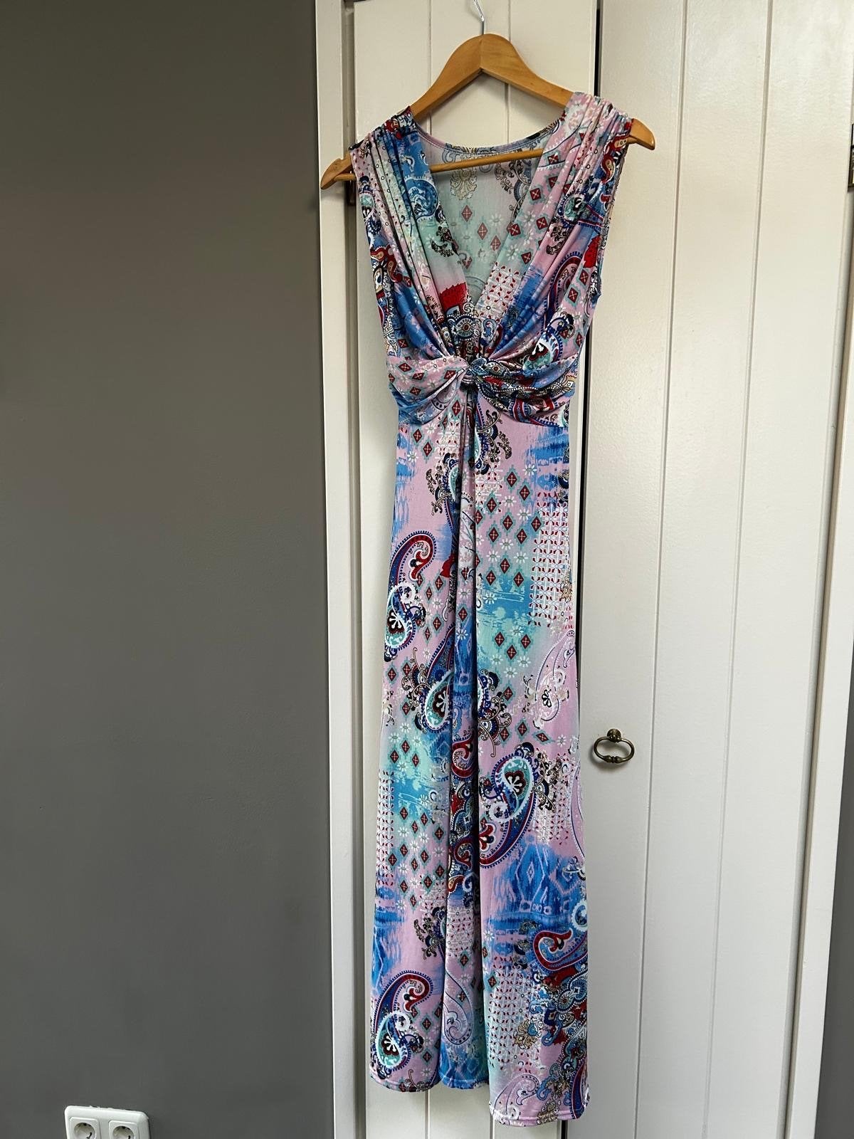 Zomerse maxi jurk met paisley print, Maat 38/40 (M), Meerkleurig, Ophalen of Verzenden, Zo goed als nieuw